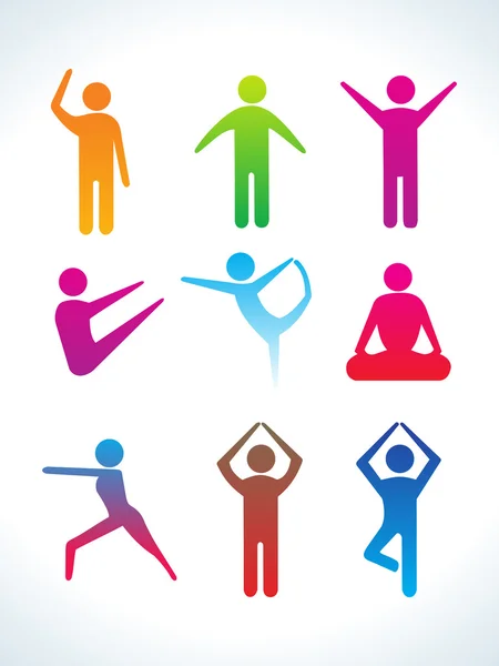 Abnstract colorful yoga icon — Stock Vector