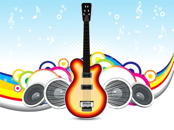 Fondo musical abstracto con guitarra — Vector de stock