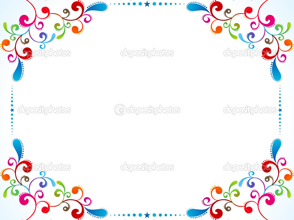 abstract colorful floral border