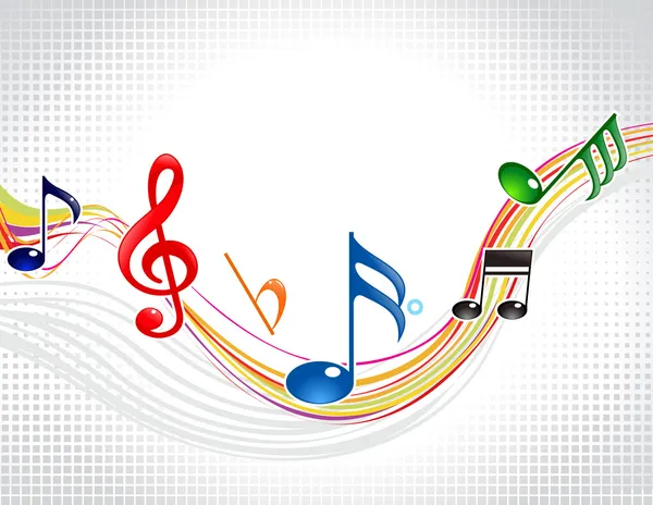 Abstracto colorido musical onda — Vector de stock