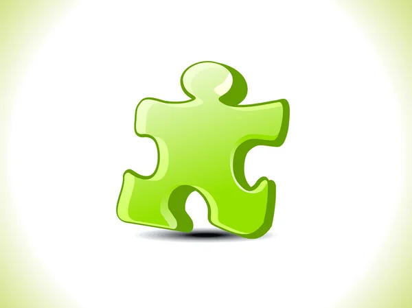 Abstract green puzzel icon — Stock Vector