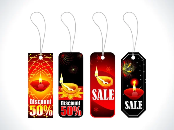 Absract colorful diwali tags multiple set — Stock Vector