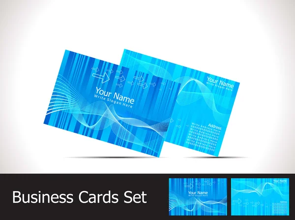 Abstract shiny blue business cards template Royalty Free Stock Illustrations