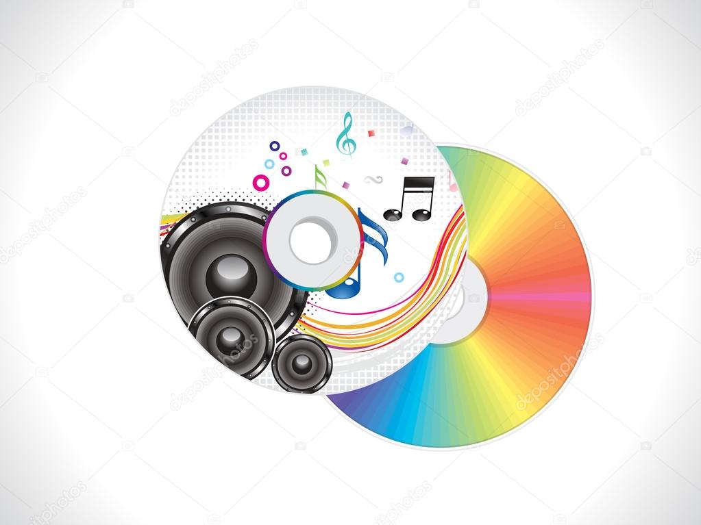 abstract colorful musical cd cover template