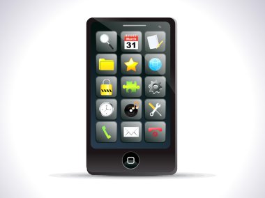 soyut detaylı dokunmatik telefon simgesi