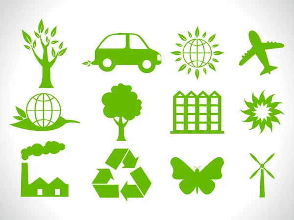 Streszczenie ekologiczne zielone ikony — Wektor stockowy