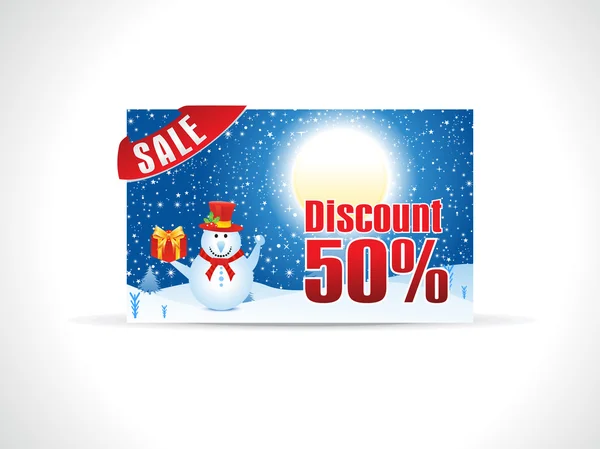 Abstract christmas discount card template — Stock Vector