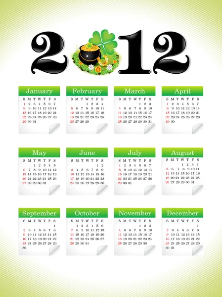 Abstract st patrick calender — Stock Vector