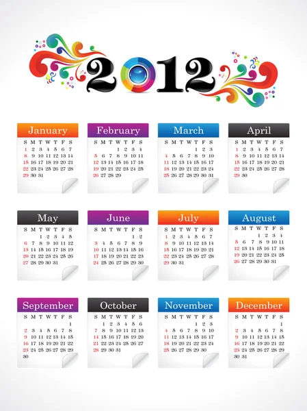 Calendário do ano novo abstrato — Vetor de Stock