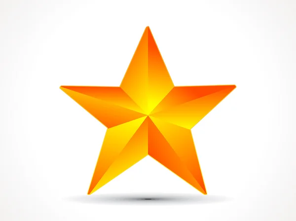 Abstract shiny golden 3d star icon — Stock Vector