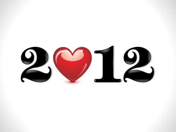 Abstact kalp göre yeni yıl metin — Stok Vektör