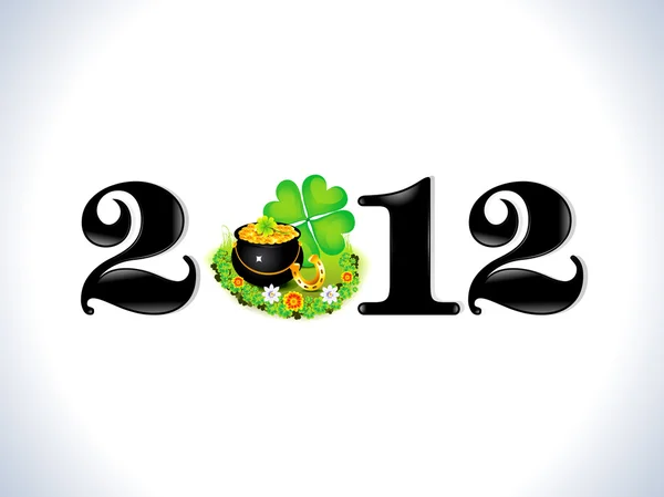 Abstract st patrick based new year text template — Stock Vector