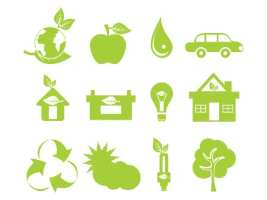 soyut birden çok eco simge yeşil