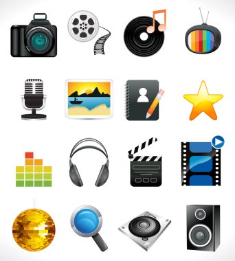 Çoklu Medya Icon set soyut