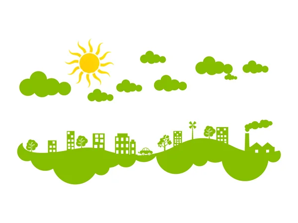 Abstrakt kreativa grön eco staden klimat — Stock vektor