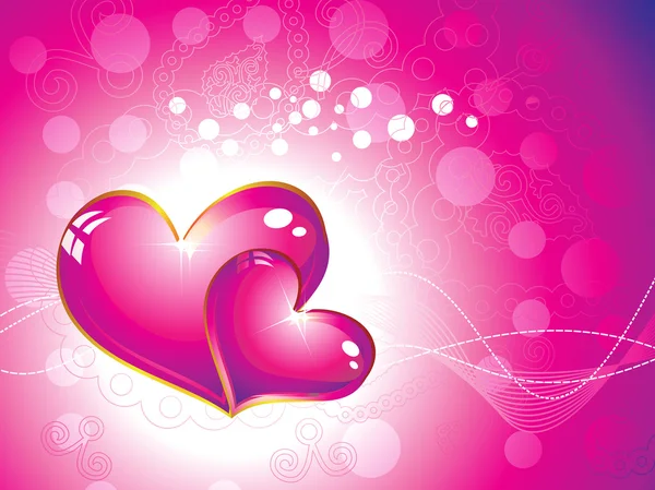 Abstracto corazón rosa fondo de pantalla — Archivo Imágenes Vectoriales