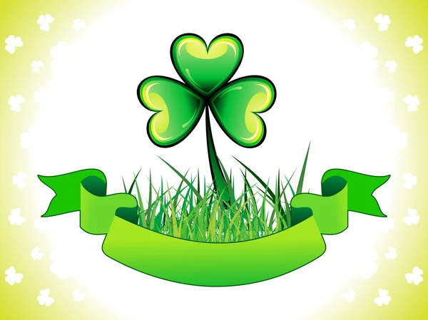 Abstract st patrick clover with grass — Stock Vector