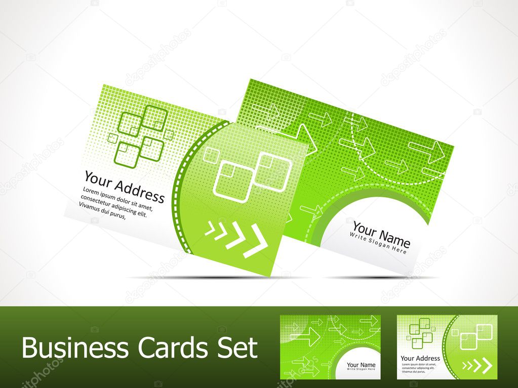 abstract green business card template