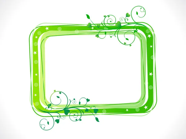 Abstrato verde eco floral frame template — Vetor de Stock