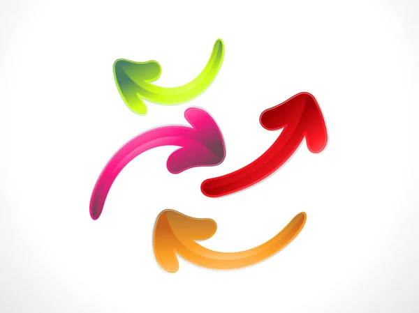 Icônes flèches colorées abstraites — Image vectorielle