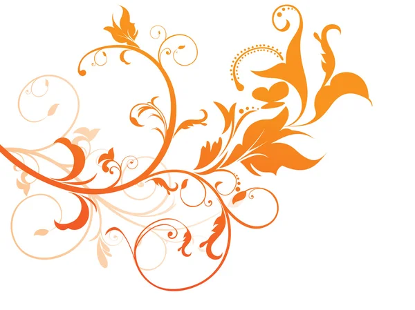 Abstracto naranja base floral — Vector de stock