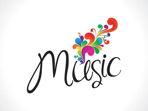 Texto musical abstracto con floral — Vector de stock