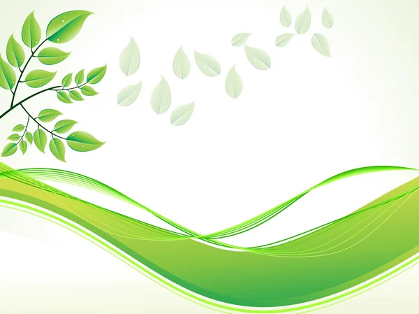 Streszczenie liści zielonej fali — Wektor stockowy