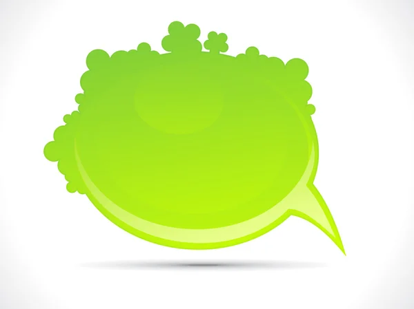Abstract shiny green floral chat icon — Stock Vector