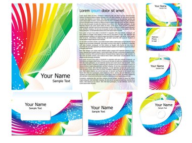 soyut dalga kurumsal kimliği şablonu