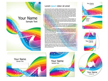 soyut dalga kurumsal kimliği şablonu