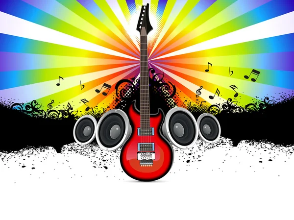 Guitarra musical abstracta — Vector de stock