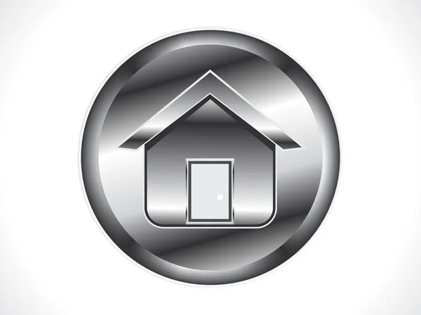 Abstrait métalique brillant icône de la maison — Image vectorielle