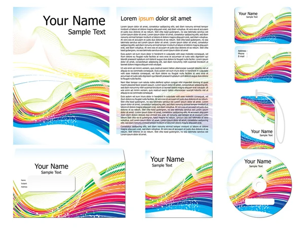 Plantilla de identificación corporativa arco iris abstracto — Archivo Imágenes Vectoriales