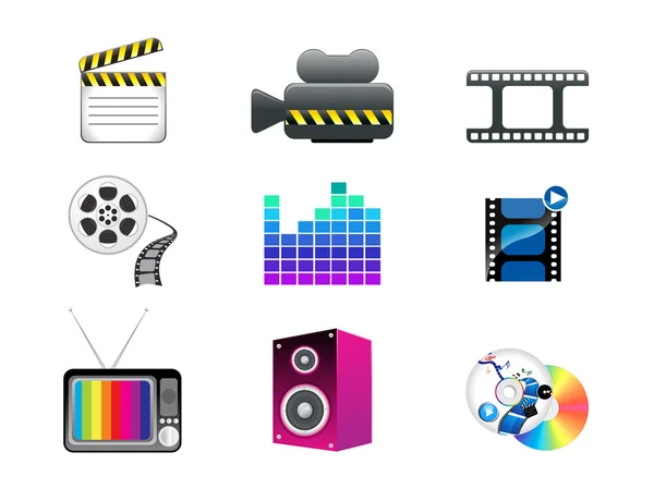 Abstract media icon set — Stock Vector