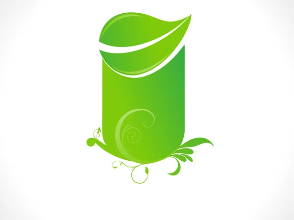 Abstracto eco hoja verde basado en forma — Vector de stock