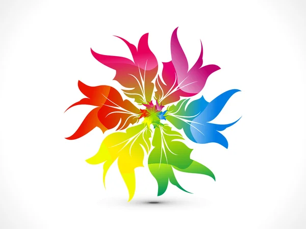 Abstract rainbow floral circle — Stock Vector