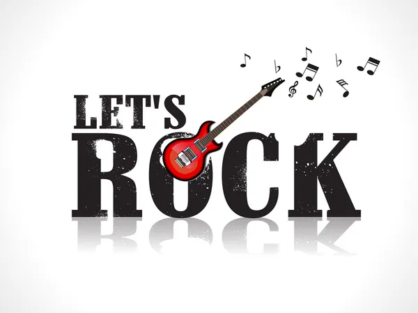 Permite fondo rock con guitarra — Vector de stock