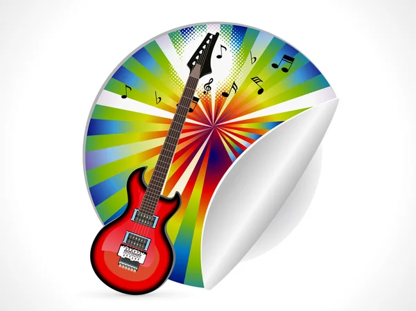 Abstracte gitaar sticker — Stockvector