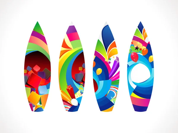 Conjunto de prancha de surf colorido abstrato — Vetor de Stock