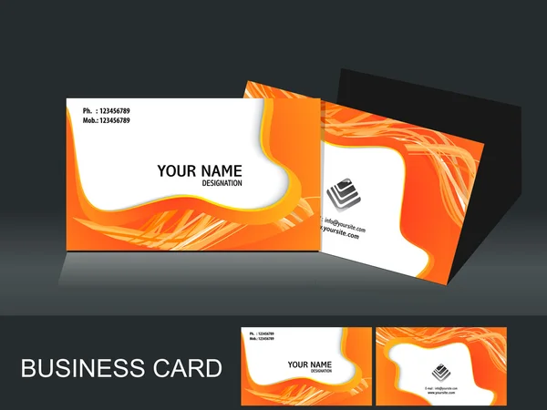 Abstract orange business card template — Stock Vector