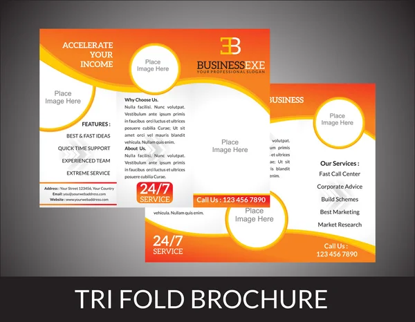 Abstract tri fold brochure concept — Stock Vector