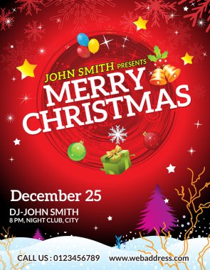 abstract christmas flyer template clipart