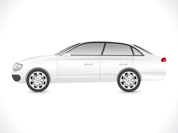 Błyszczący biały sedan samochodu szablon — Wektor stockowy