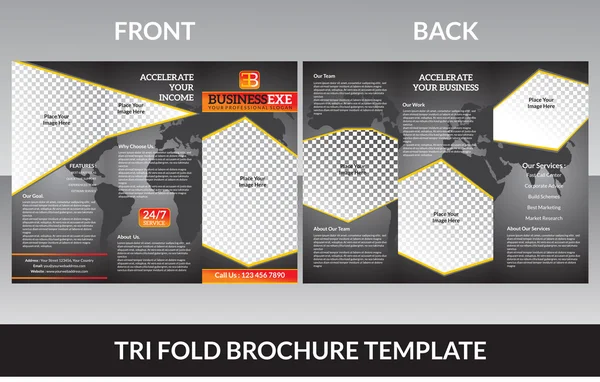 Resumo tri fold brochura conceito —  Vetores de Stock