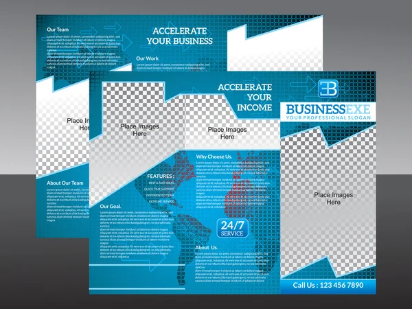 Abstract corporate tri fold brochure — Vettoriale Stock