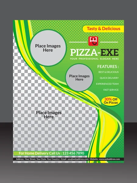 Абстрактный листовка пиццы — стоковый вектор