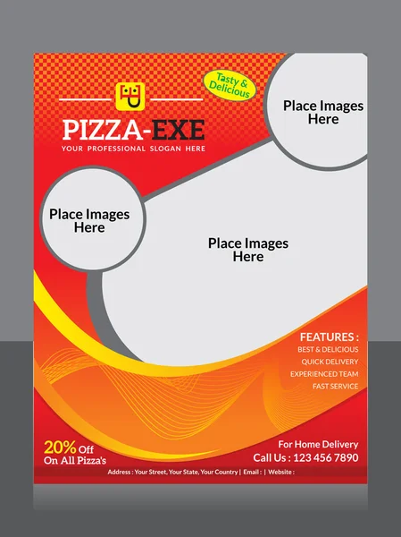 Resumo panfleto de pizza — Vetor de Stock