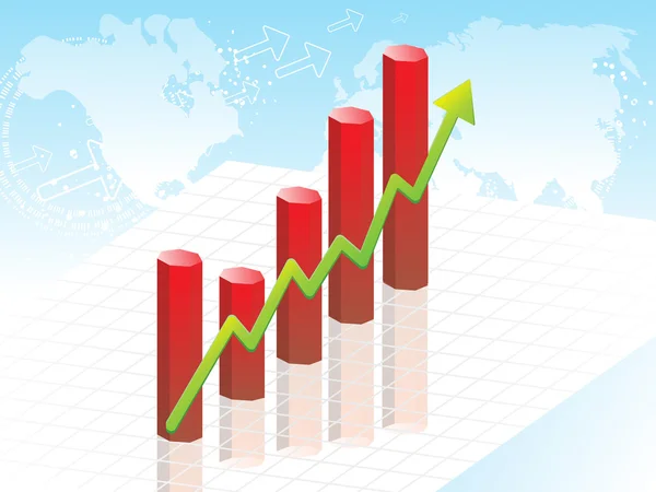 Abstrato colorido plano de fundo gráfico de negócios — Vetor de Stock