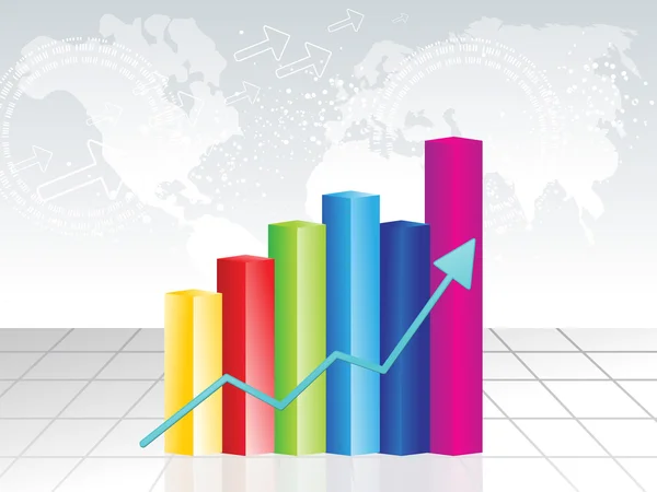 Fond abstrait de graphique d'affaires coloré — Image vectorielle