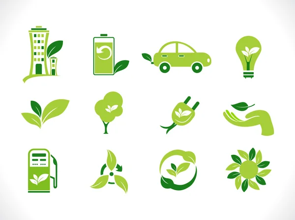 Abstracte groene eco pictogram — Stockvector